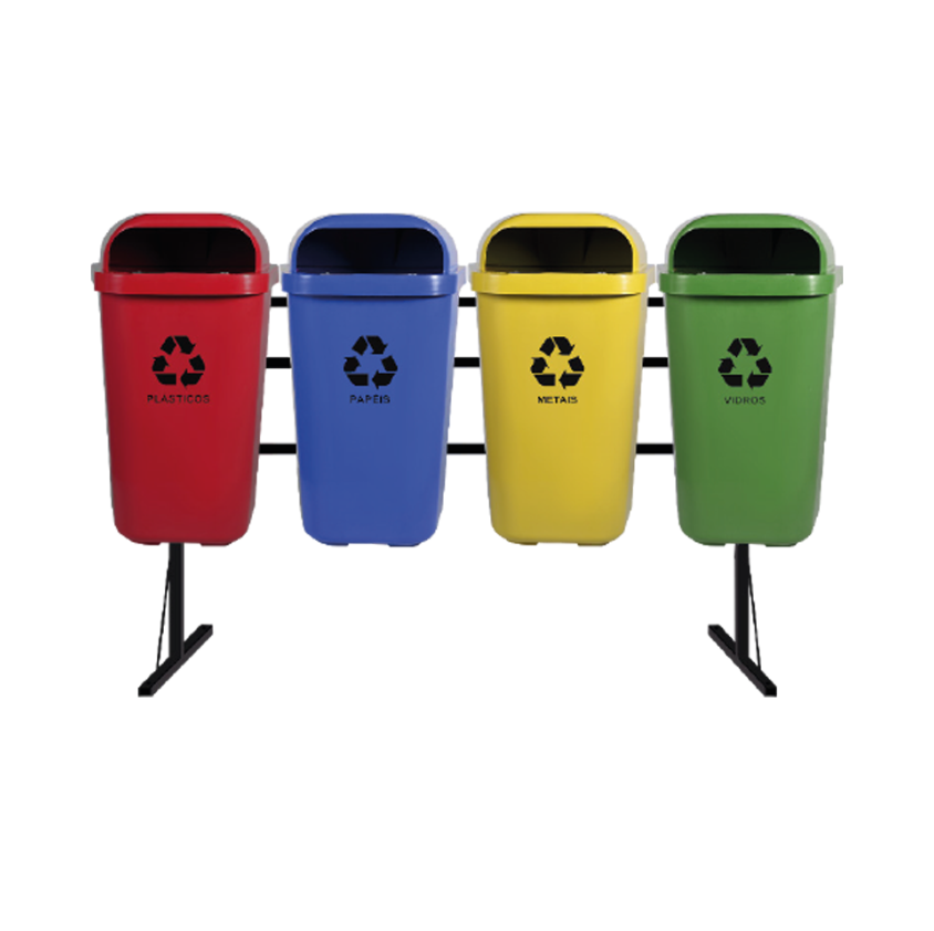 Conjunto 4 Lixeiras Seletivas 50 Litros